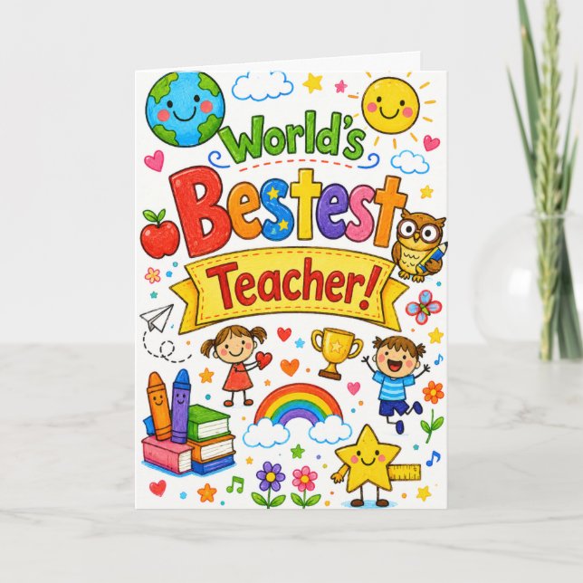 Carte Meilleur Professeur du Monde Cadeau pour une Appre (Devant)