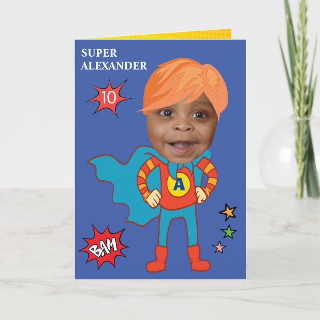 Carte Meilleur Superhero Enfant Super Comic Anniversaire (Devant)