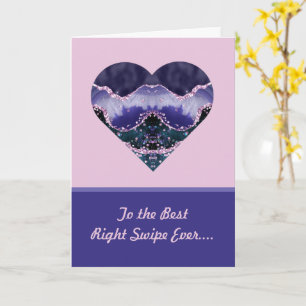 Carte Meilleur Swipe Purple Aquarelle Coeur Valentine