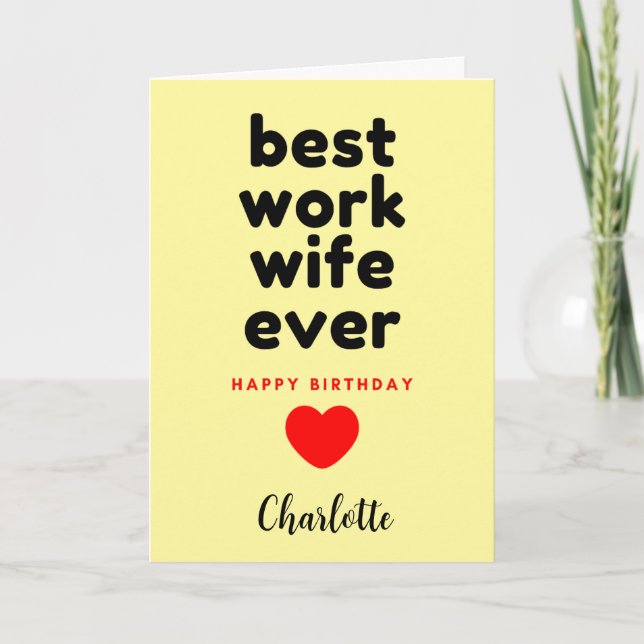 Carte Meilleur travail femme anniversaire (Devant)