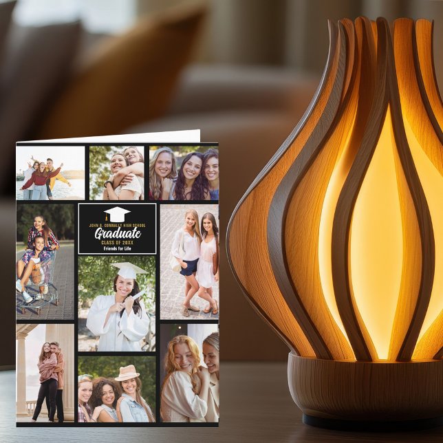 Carte Meilleure amie Collage de photos de fin d'études 2 (Créateur téléchargé)