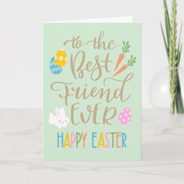 Carte Meilleure amie pour toujours typographie de joyeus (Devant)