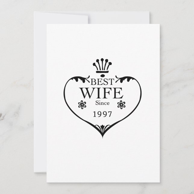 Carte Meilleure Épouse Depuis 1997 20 ans de mariage (Devant)