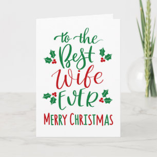 Carte Meilleure femme Joyeuse Typographie de Noël