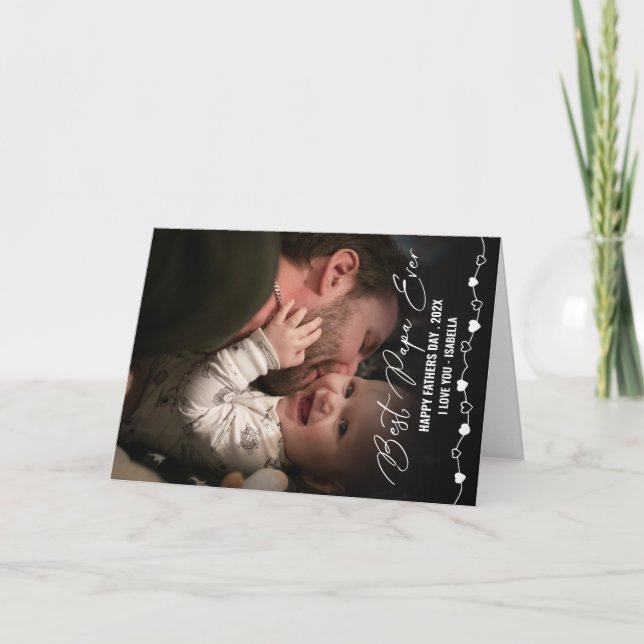Carte Meilleure Fête des pères photo Papa Ever (Devant)