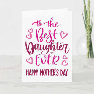 Carte Meilleure fille de tous les temps typographie de l