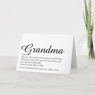 Carte Meilleure Grand-mère Définition de Grand-mère Scri