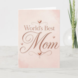 Carte Meilleure Maman au Monde Typographie Élégante en O