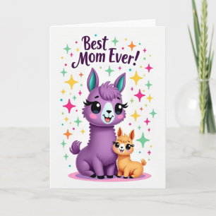 Carte Meilleure Maman avec Alpaca Violet