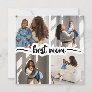 Carte Meilleure Maman Collage Photo Personnalisé 4