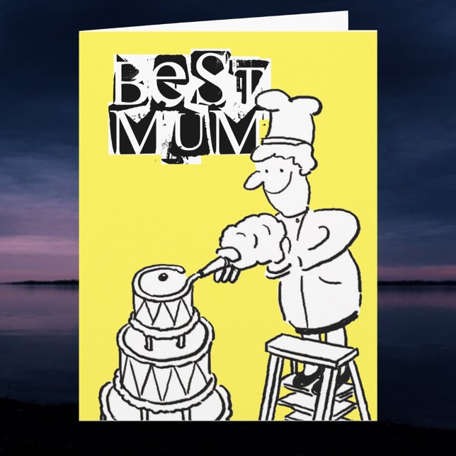 Carte Meilleure Maman Créatrice de Gâteaux Décorant un G (Créateur téléchargé)
