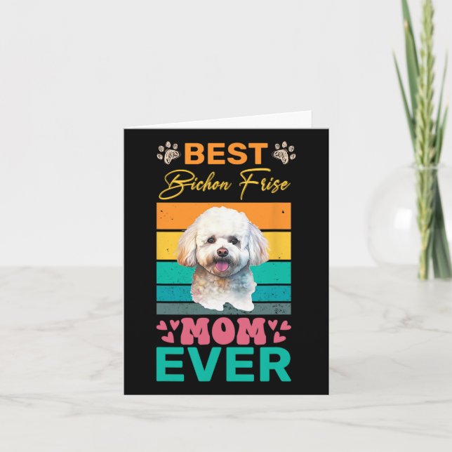 Carte Meilleure maman de Bichon Frise Chienne amoureuse  (Devant)