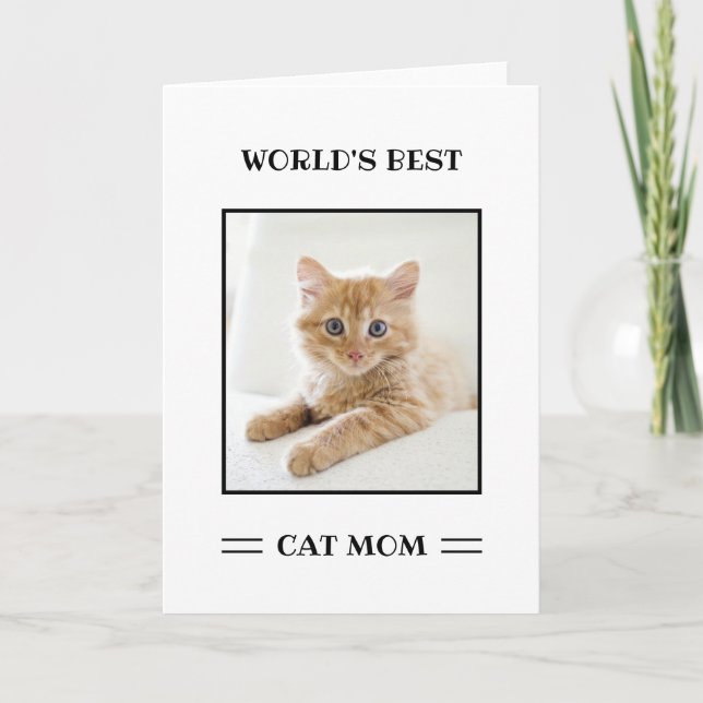 Carte Meilleure Maman de Chat au Monde Personnalisé avec (Devant)