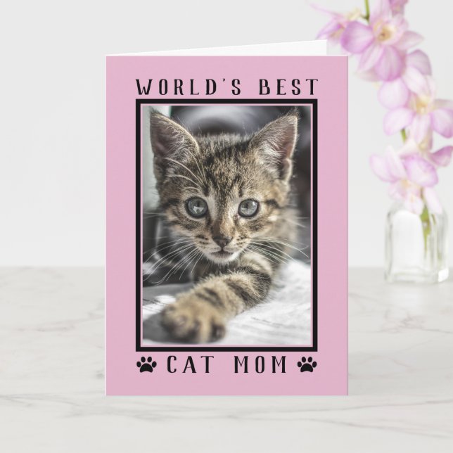 Carte Meilleure Maman de Chat du Monde Joyeux Anniversai (Orchidée)