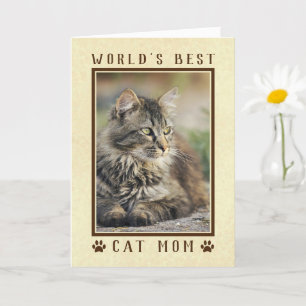 Carte Meilleure Maman de Chat du Monde Joyeux Anniversai