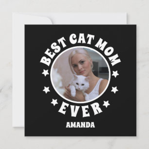 Carte Meilleure maman de chat personnalisée avec photo
