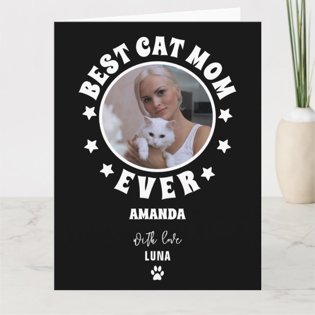 Carte Meilleure Maman de Chat Personnalisée Photo  (Devant)