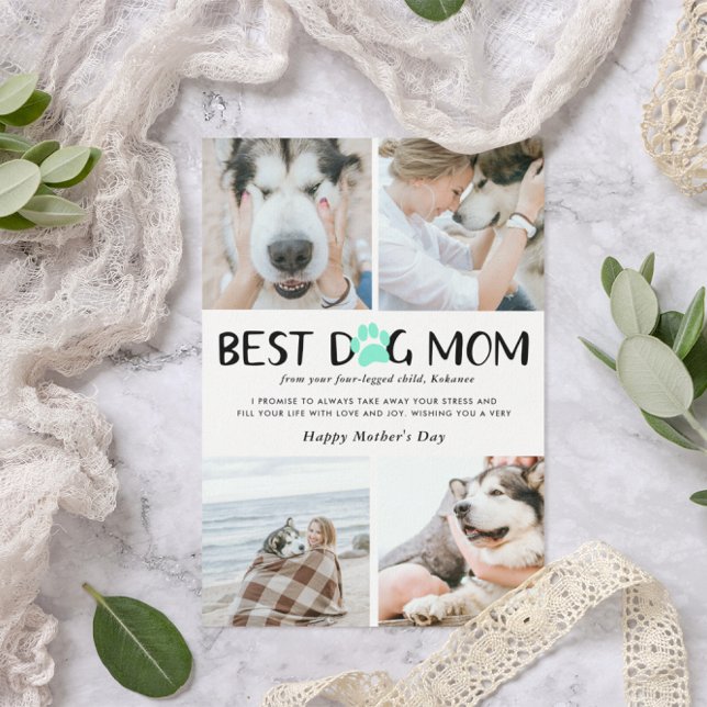 Carte Meilleure Maman de Chien | Collage de Photos Fête  (Créateur téléchargé)