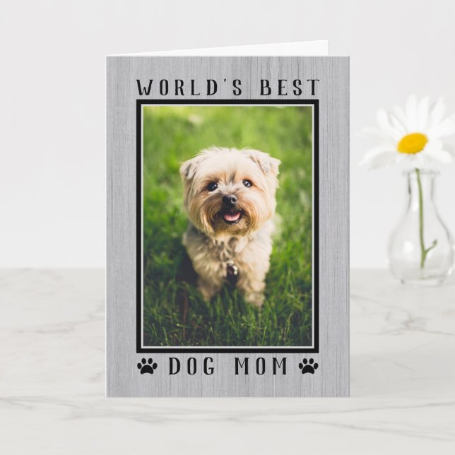 Carte Meilleure Maman de Chien du Monde Joyeux Anniversa (Petite plante)
