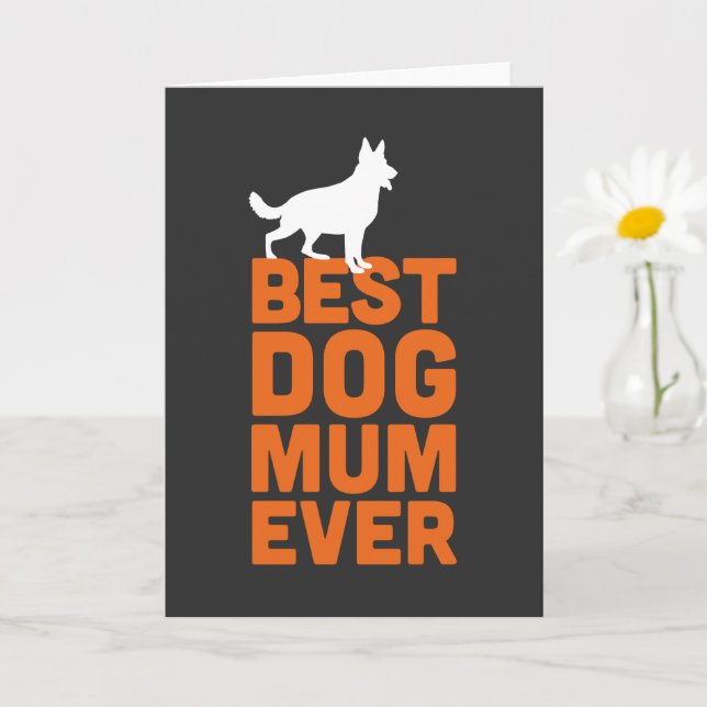 Carte Meilleure Maman de Chien Ever - Berger Allemand /  (Petite plante)