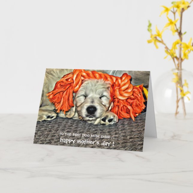 Carte Meilleure Maman De Chien Jamais ! Bonne fête des m (Fleur jaune)