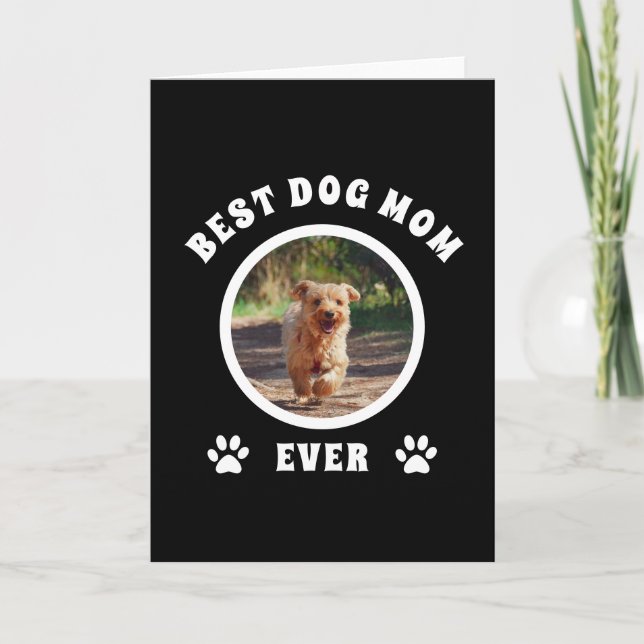 Carte Meilleure Maman de Chien Personnalisée avec Photo  (Devant)