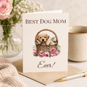 Carte Meilleure maman de chien vintage chiot labrador