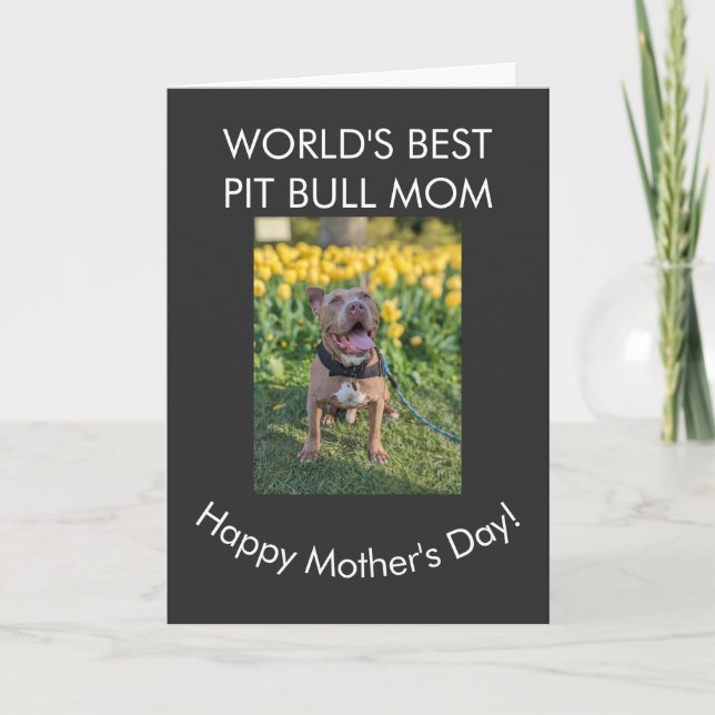 Carte Meilleure maman de Pit Bull au monde (Devant)