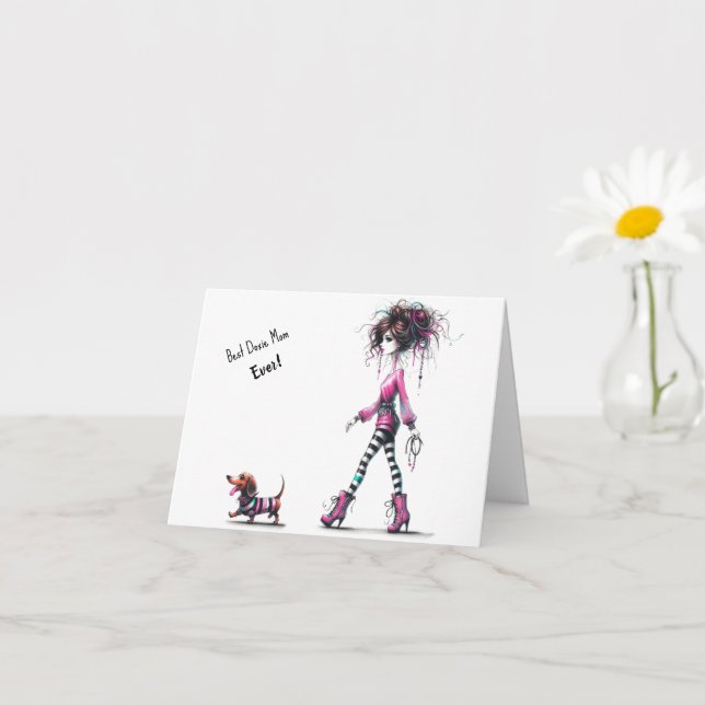 Carte Meilleure maman Doxie Fête des mères (Petite plante)