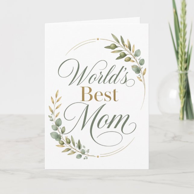 Carte Meilleure Maman du Monde Botanique Fête des Mères (Devant)