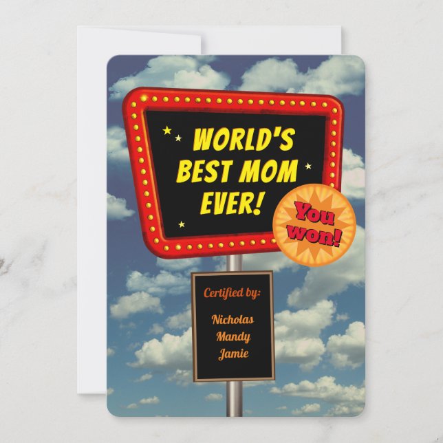 Carte Meilleure maman du monde (personnalisable) (Devant)