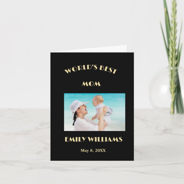 Carte Meilleure Maman du Monde Photo Personnalisée Fête  (Devant)