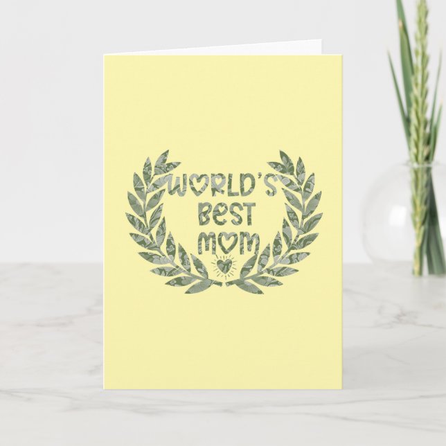 Carte Meilleure Maman du Monde Texte Design Floral (Devant)