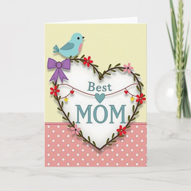 Carte Meilleure Maman Fleurs Douces (Devant)