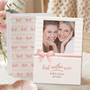 Carte Meilleure Maman Forever Crème Rose Tendre Écriture