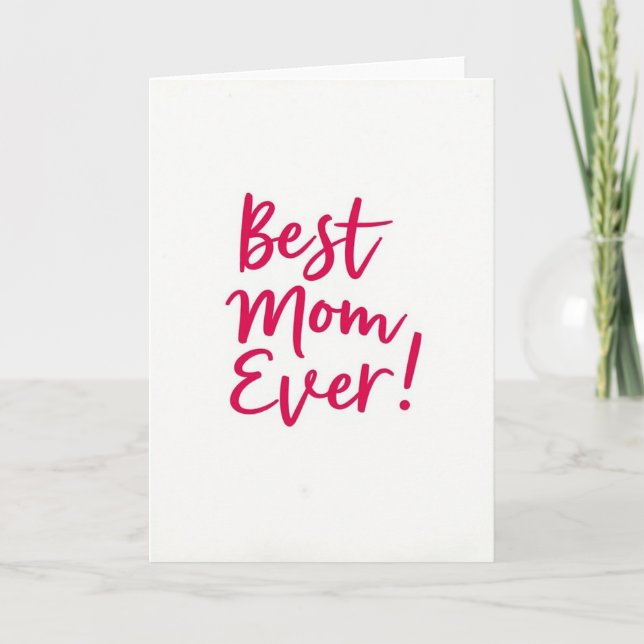 Carte Meilleure Maman Fuchsia Script (Devant)