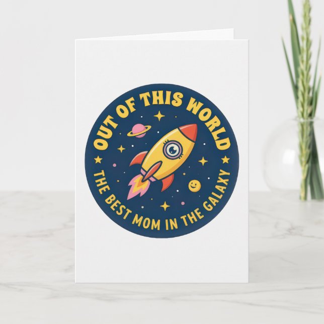 Carte Meilleure Maman Fusée Maman Anniversaire Fête des  (Devant)