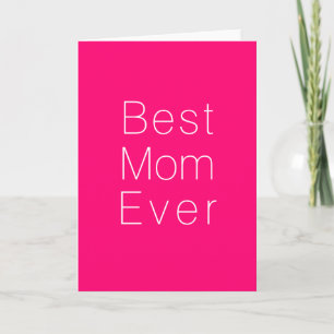 Carte Meilleure maman Jamais chaud rose fuchsia personna