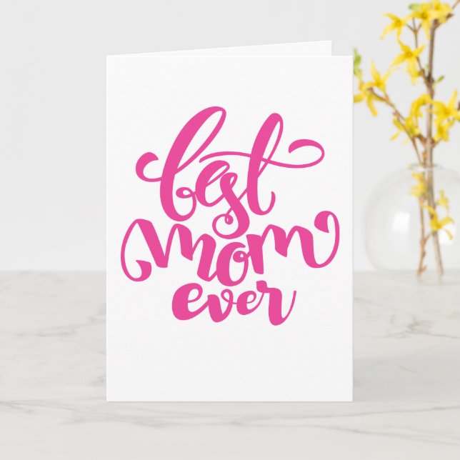 Carte Meilleure maman jamais | HAPPY MÈRE'S DAY Card (Fleur jaune)
