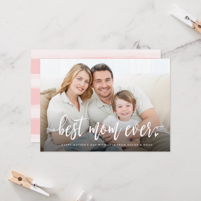 Carte Meilleure maman Jamais Photo Fête des mères (Devant/Arrière en situation)