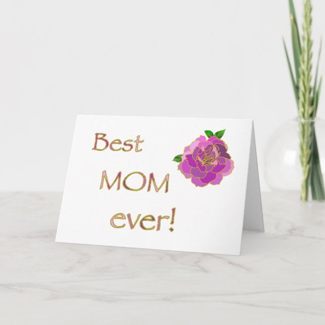 Carte Meilleure Maman Jamais Rose Rose Merci Pour Tout (Devant)
