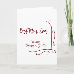 Carte Meilleure maman jamais rouge amour espagnol bordur