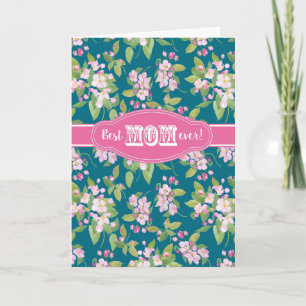 Carte Meilleure Maman Jour des Mères Pomme Blossom Bleu