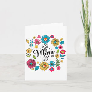 Carte Meilleure maman Jour Floral Mères Fête Maman Grand