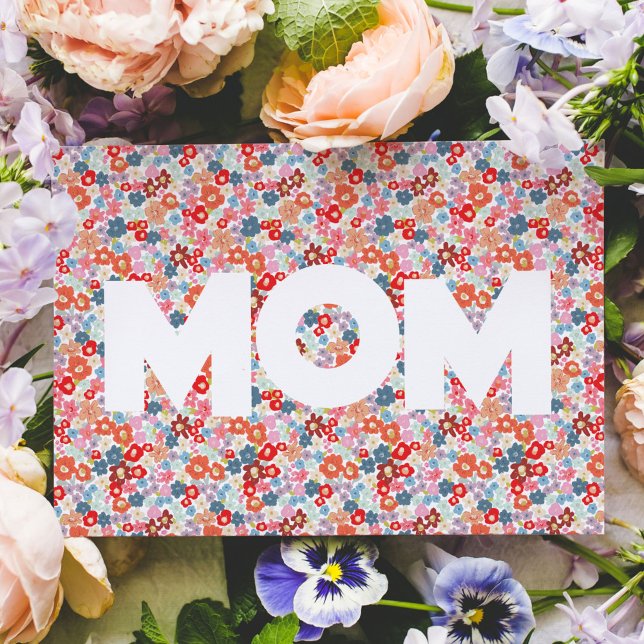 Carte Meilleure Maman Motif Floral Fête des Mères (Bright and colorful floral Best Ever MOM Mother's Day greeting card.)