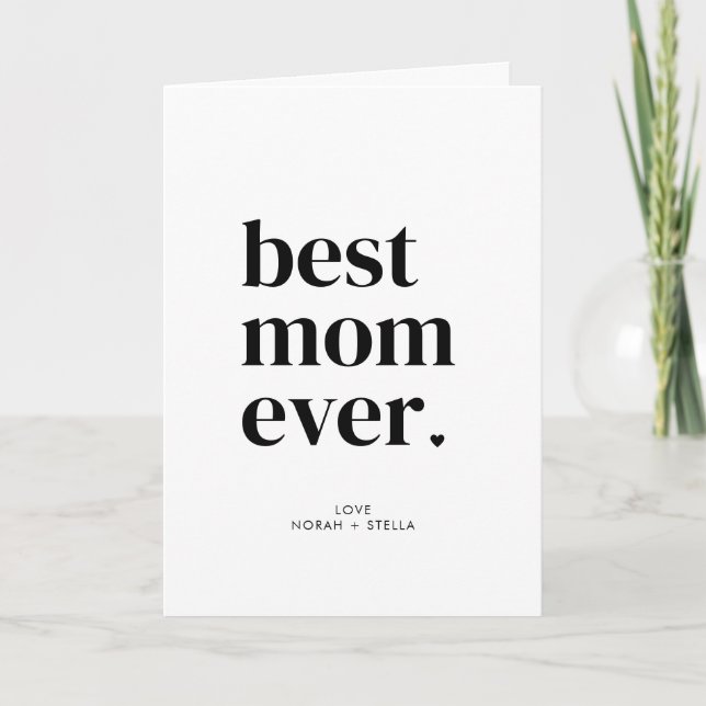 Carte Meilleure Maman Personnalisée Moderne (Devant)