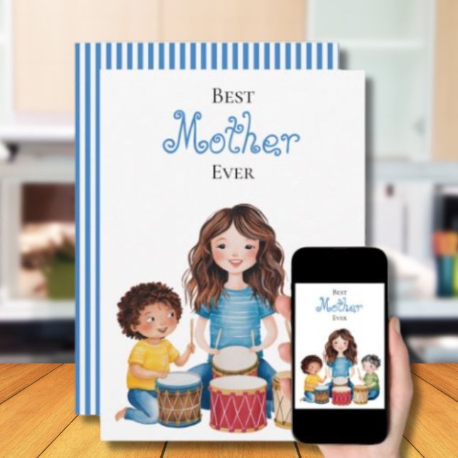 Carte Meilleure Mère Ayant Jamais Existé Musique Art Enf (Créateur téléchargé)