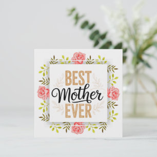 Carte "Meilleure Mère du Monde" Fête des Mères Florale
