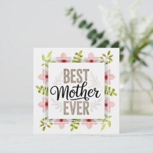 Carte "Meilleure Mère du Monde" Fête des Mères Florale