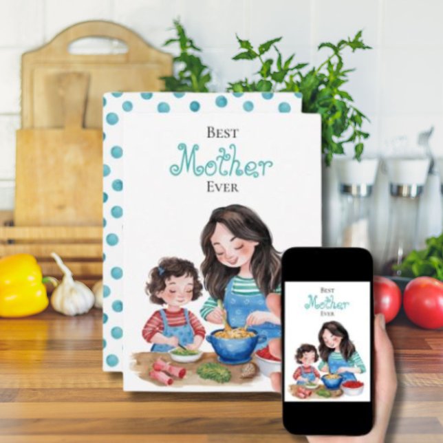 Carte Meilleure Mère Jour Mère Bonification Enfant Desig (Créateur téléchargé)